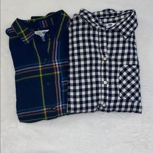 Lot of 2 Old Navy Classic Flannel shirts medium